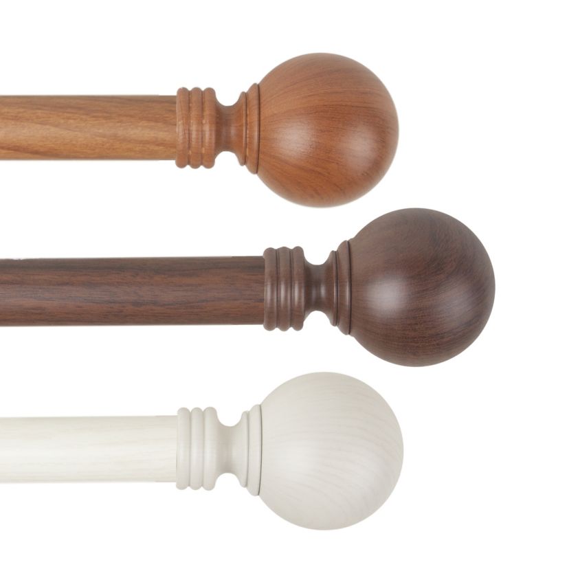 1" Globe Faux Wood Curtain Rod