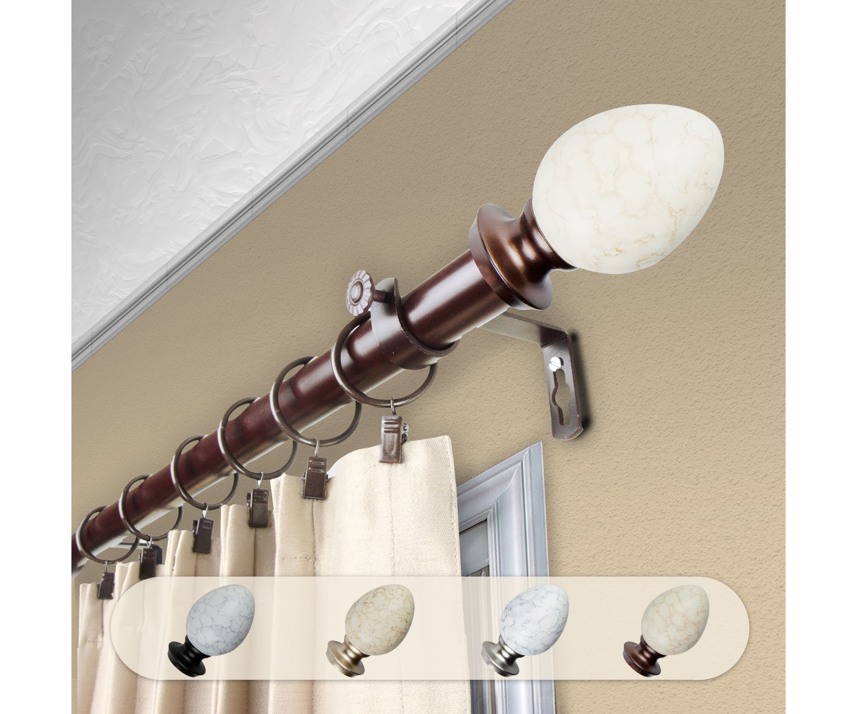 1" Ovate Curtain Rod