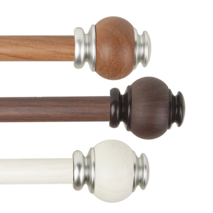 1" Marble Faux Wood Curtain Rod