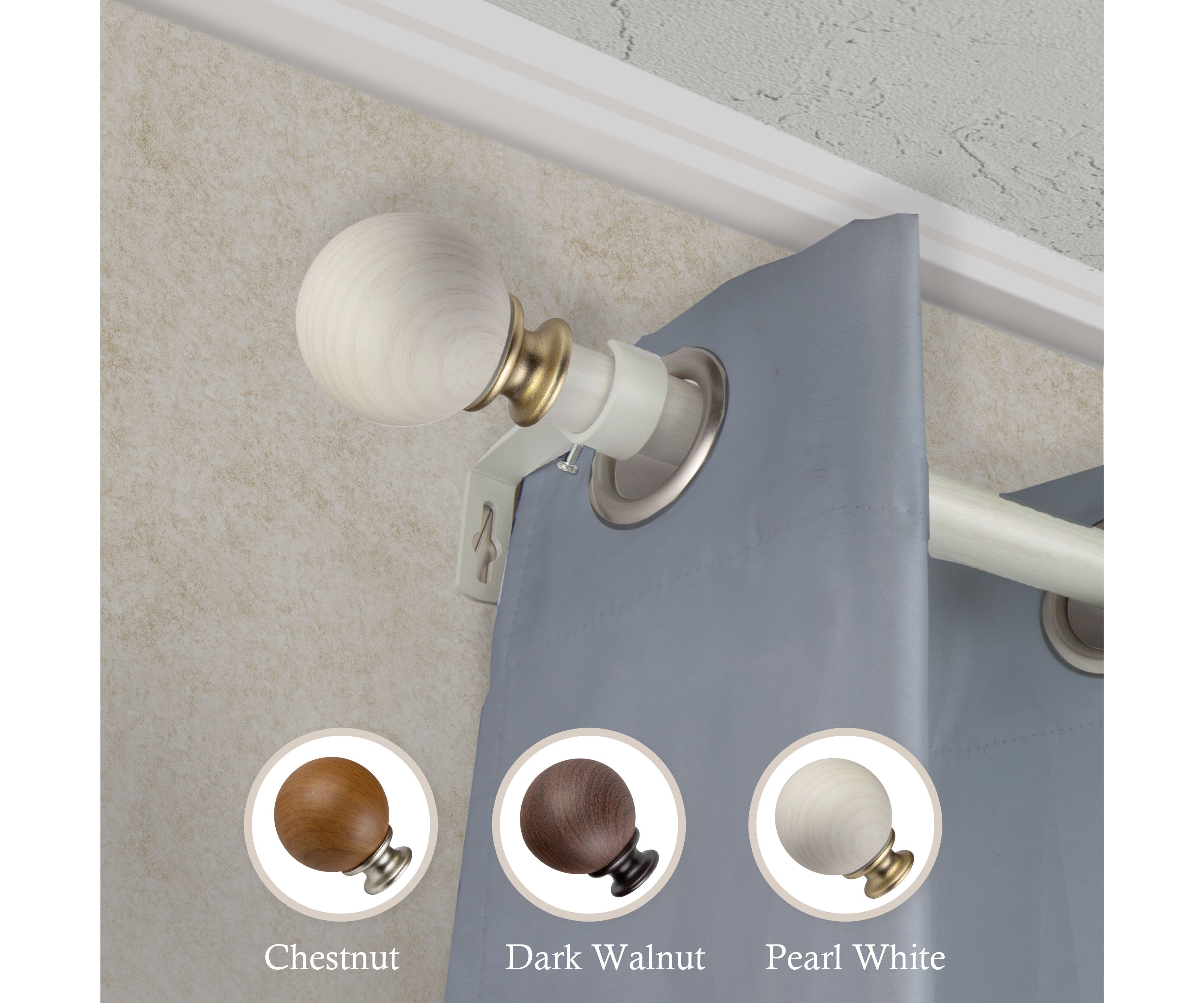 1" Finola Faux Wood Curtain Rod