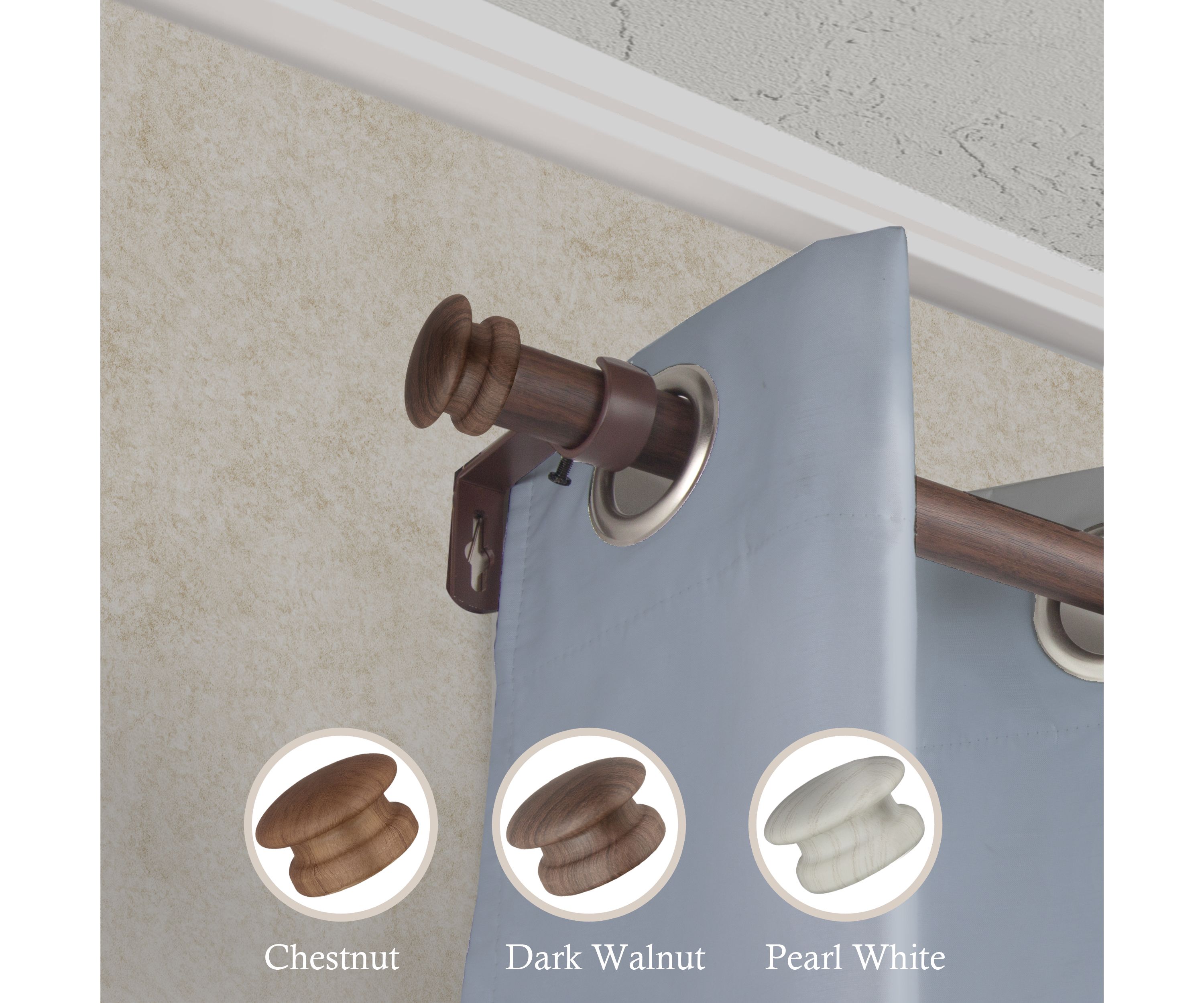 1" Mare Faux Wood Curtain Rod