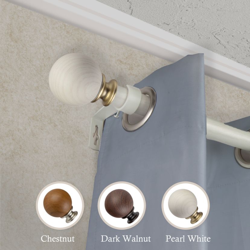 1" Finola Faux Wood Curtain Rod