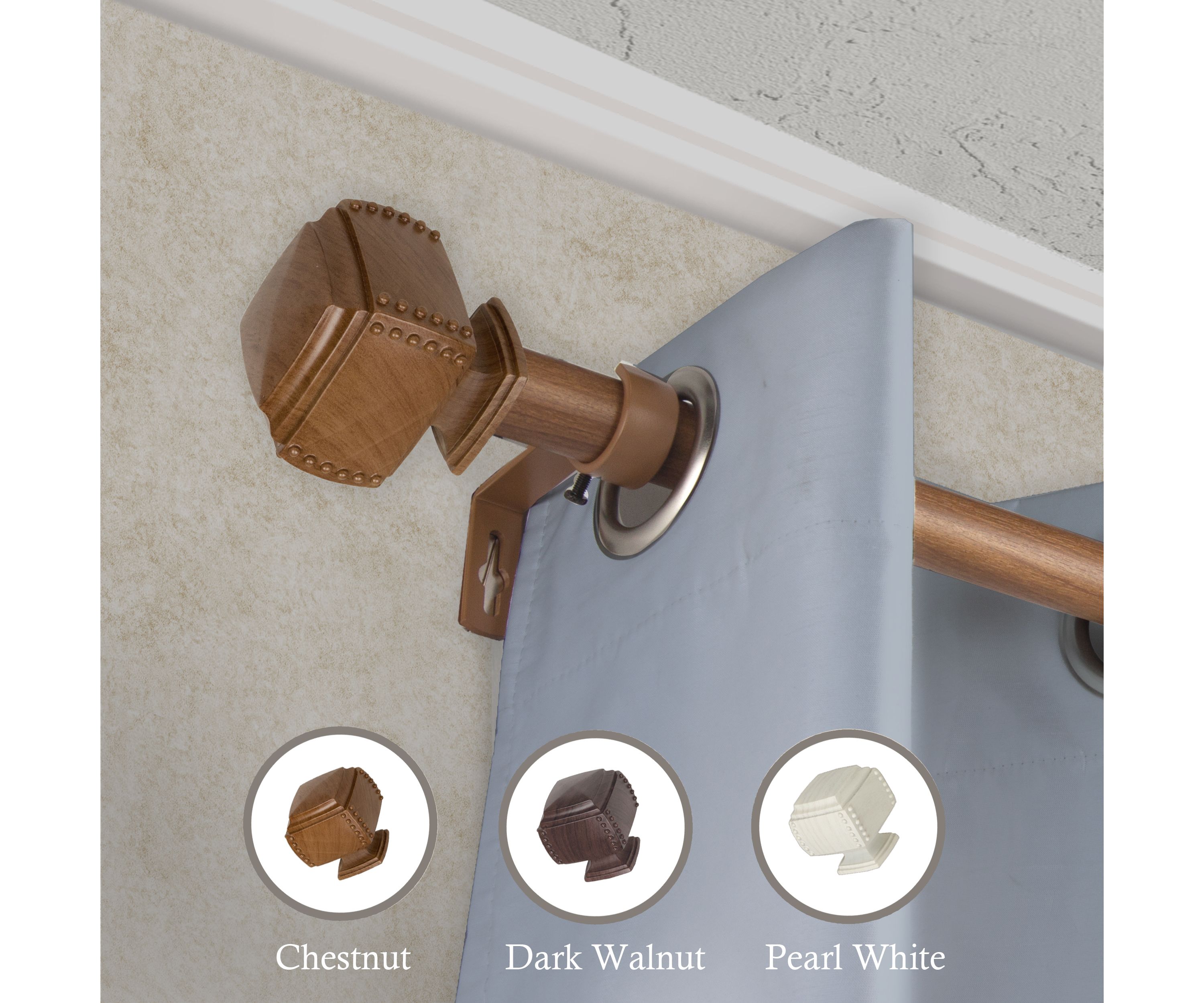 1" Bennett Faux Wood Curtain Rod