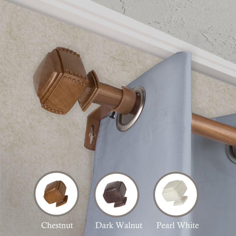 1" Bennett Faux Wood Curtain Rod