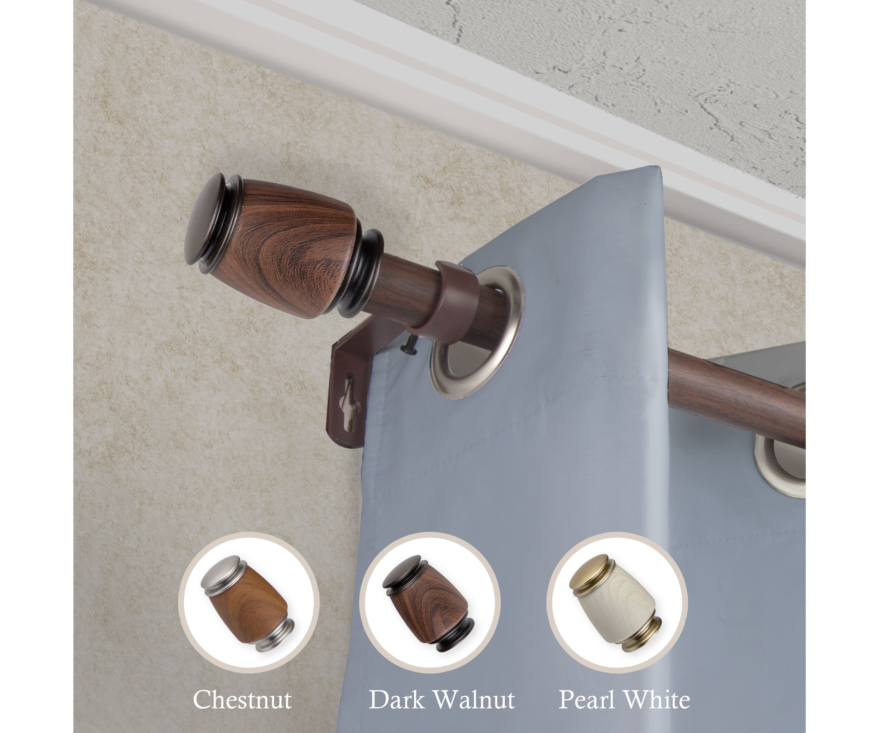 1" Romilda Faux Wood Curtain Rod