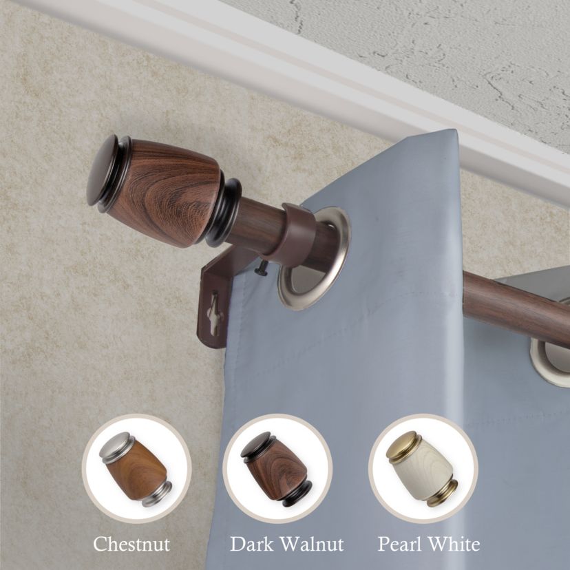 1" Romilda Faux Wood Curtain Rod