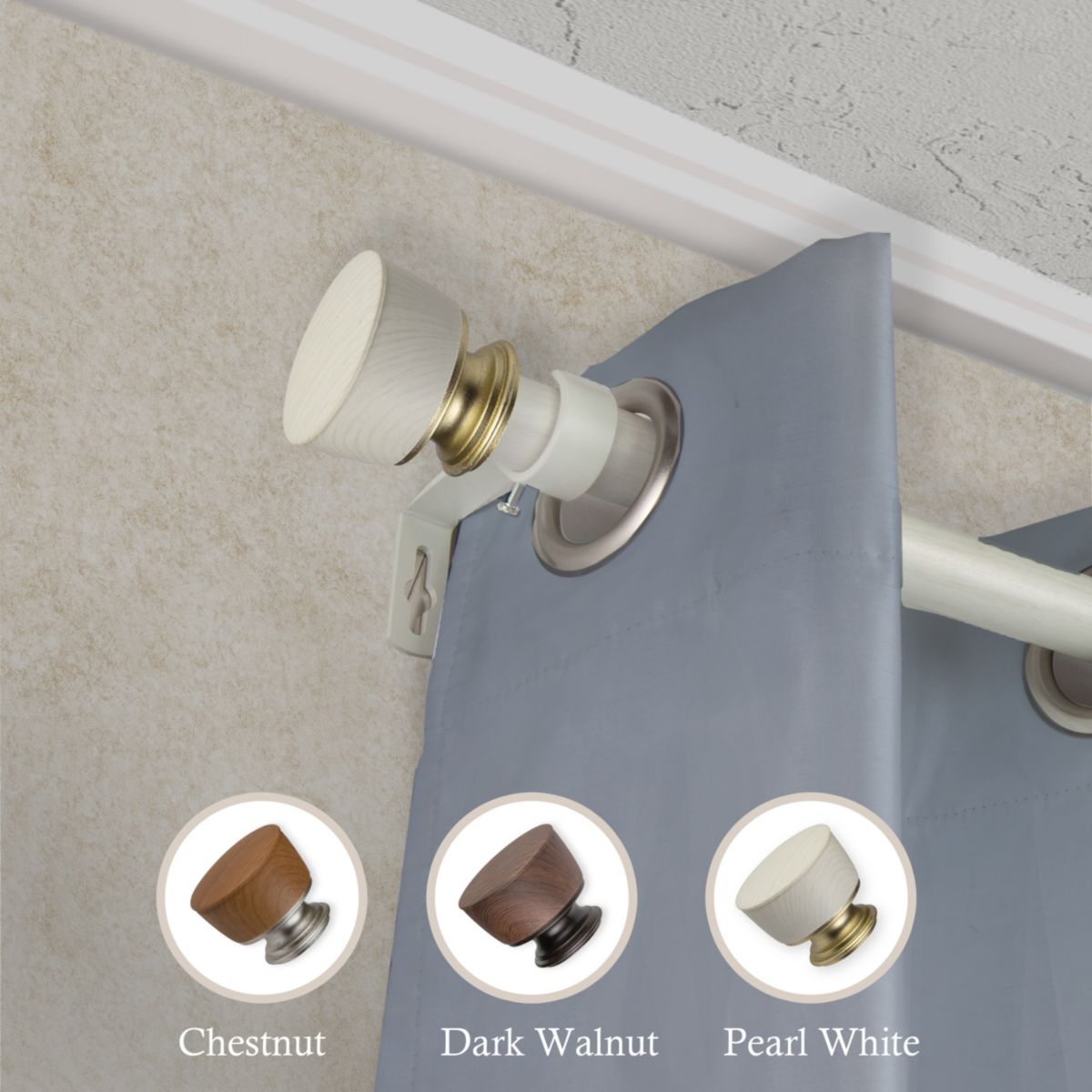 1" Nuno Faux Wood Curtain Rod