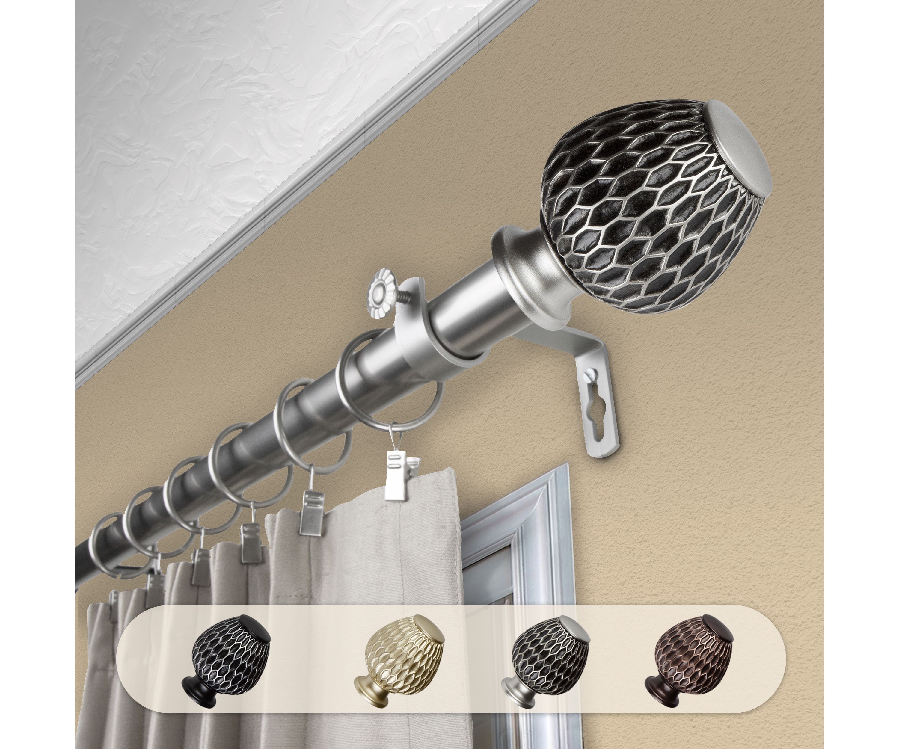 1" Ashwin Curtain Rod