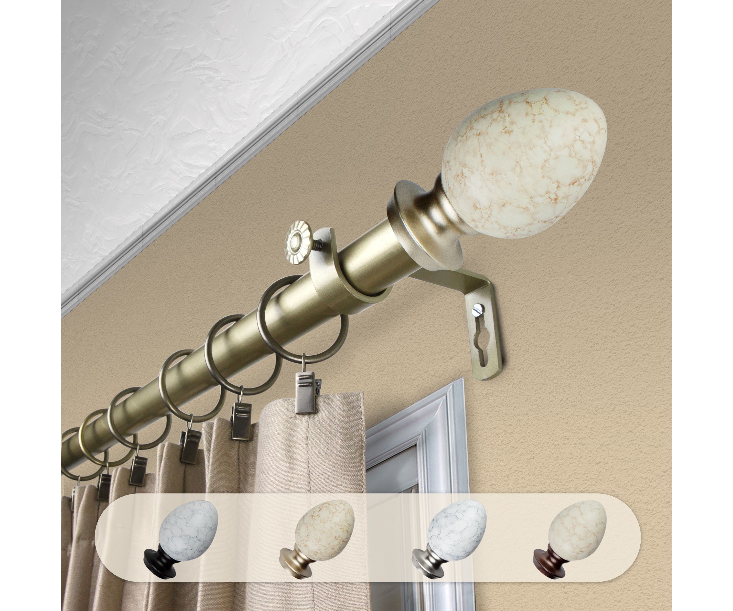 1" Ovate Curtain Rod