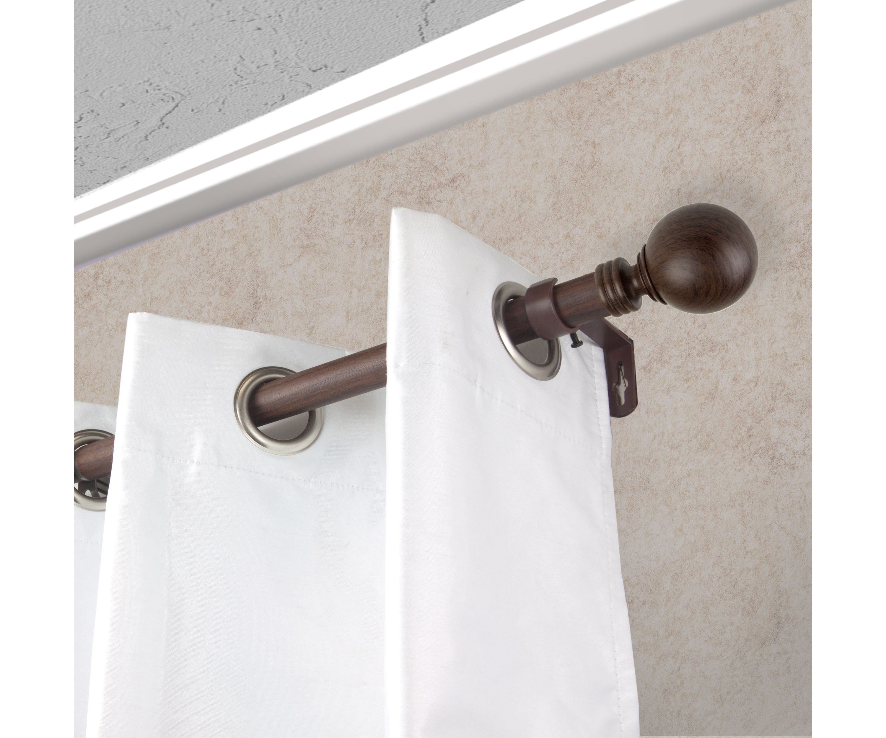 1" Globe Faux Wood Curtain Rod