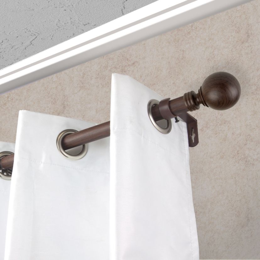1" Globe Faux Wood Curtain Rod