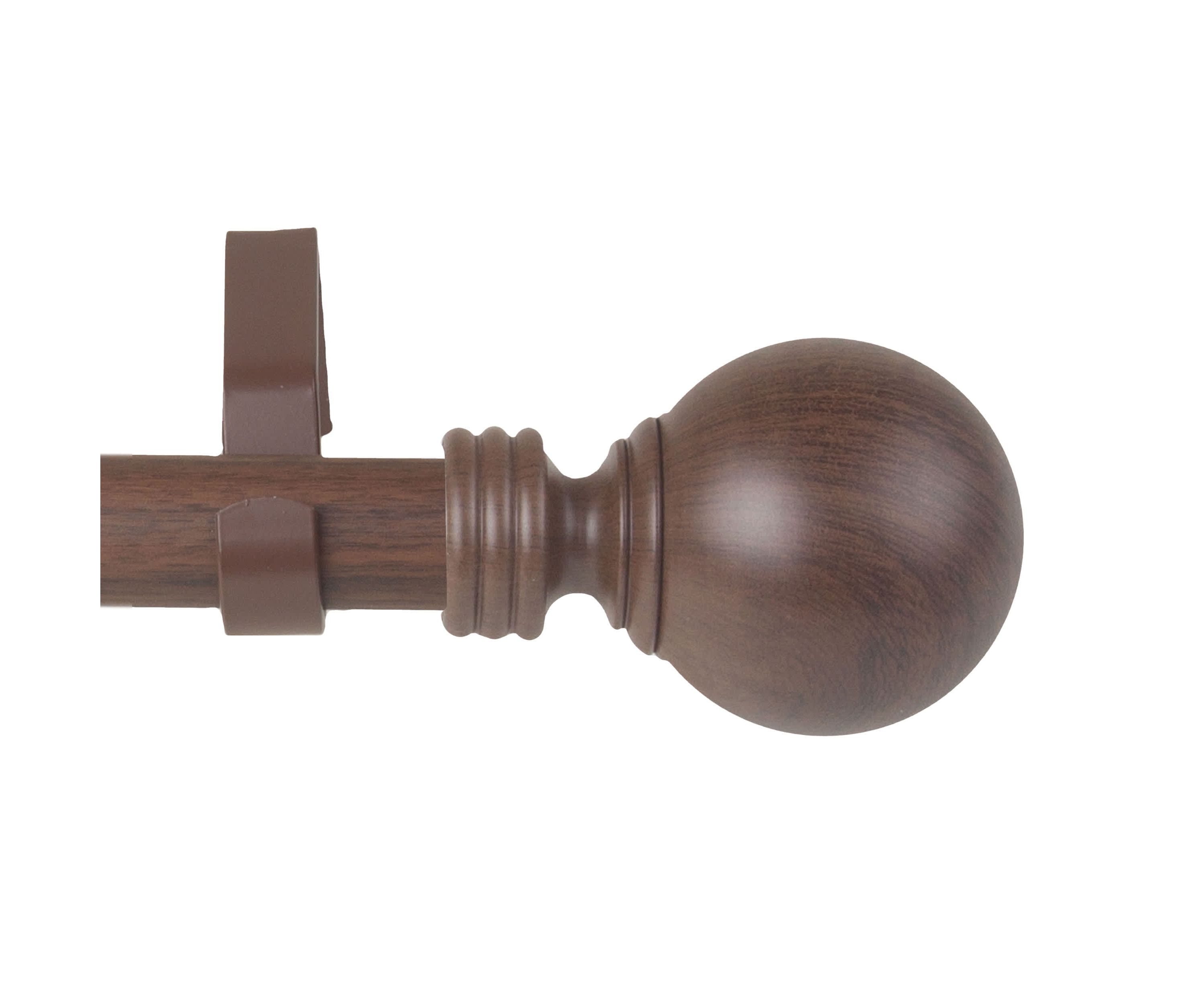 1" Globe Faux Wood Curtain Rod