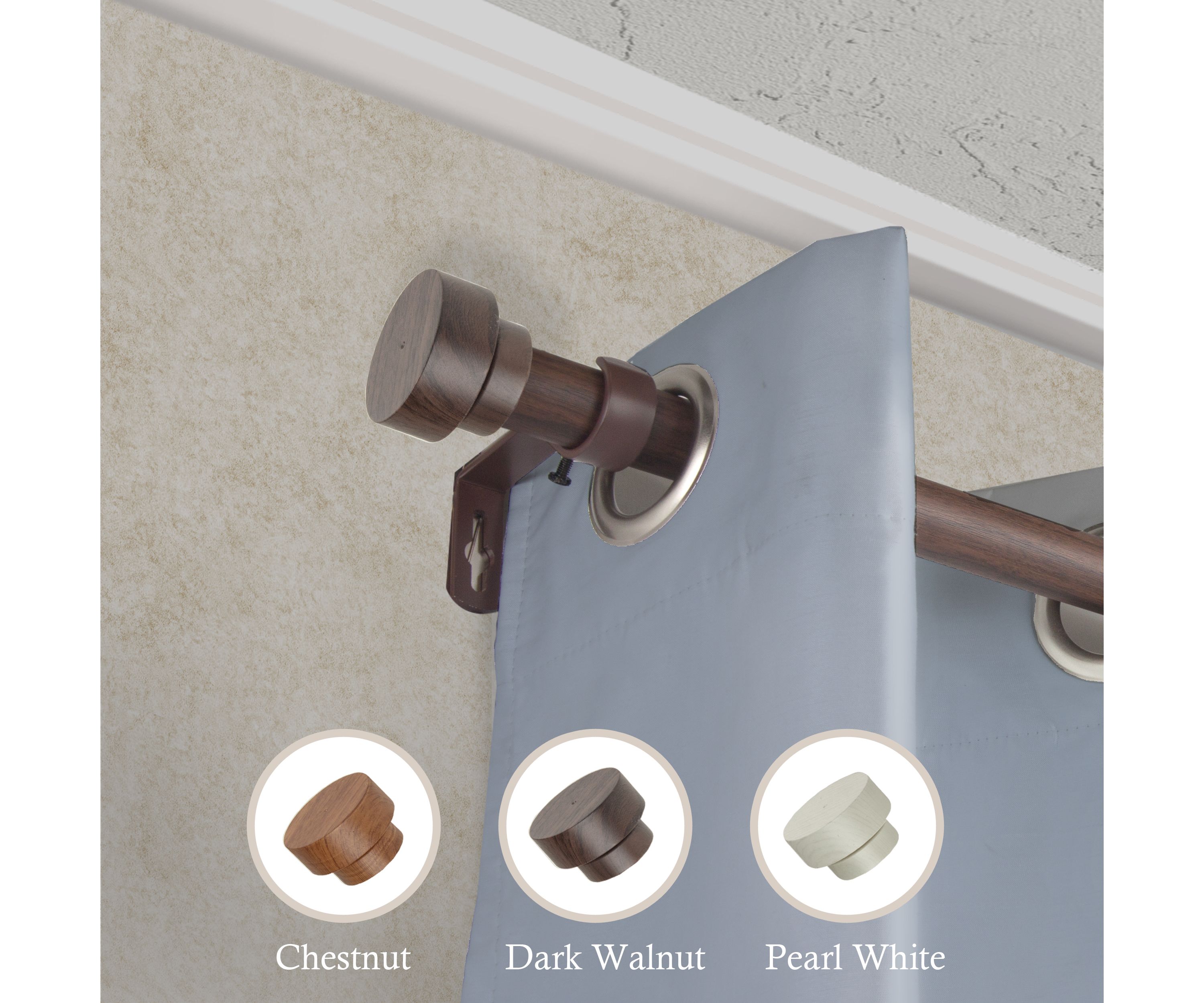 1" Bonnet Faux Wood Curtain Rod
