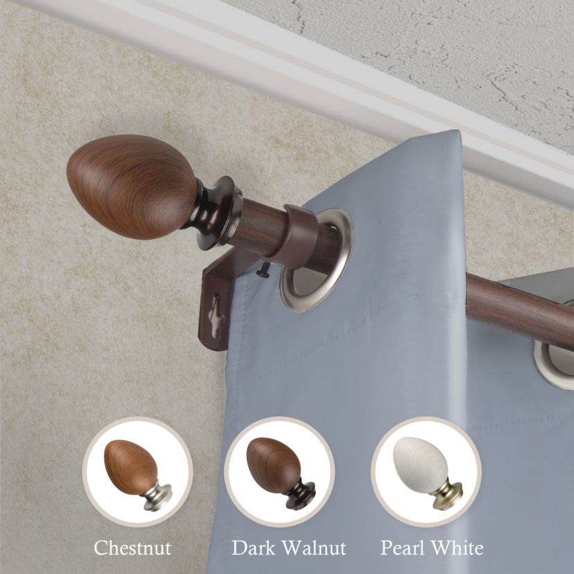 1" Ovate Faux Wood Curtain Rod