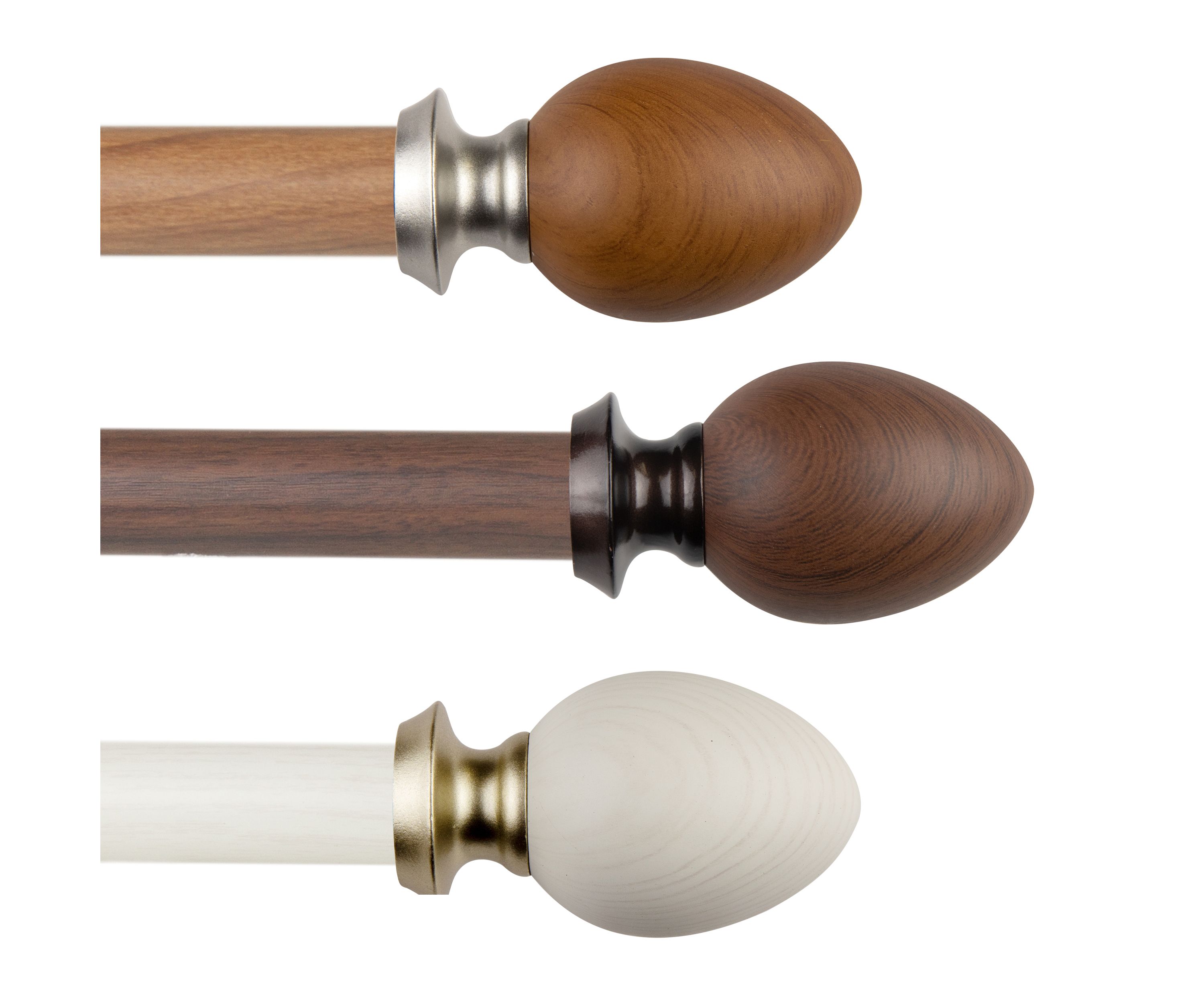 1" Ovate Faux Wood Curtain Rod