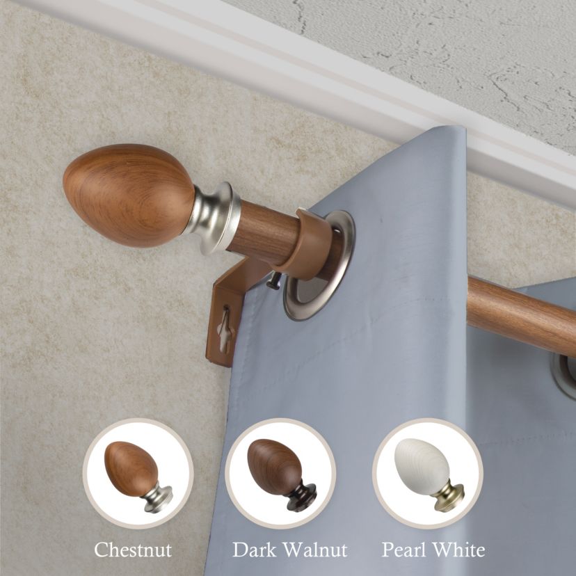 1" Ovate Faux Wood Curtain Rod