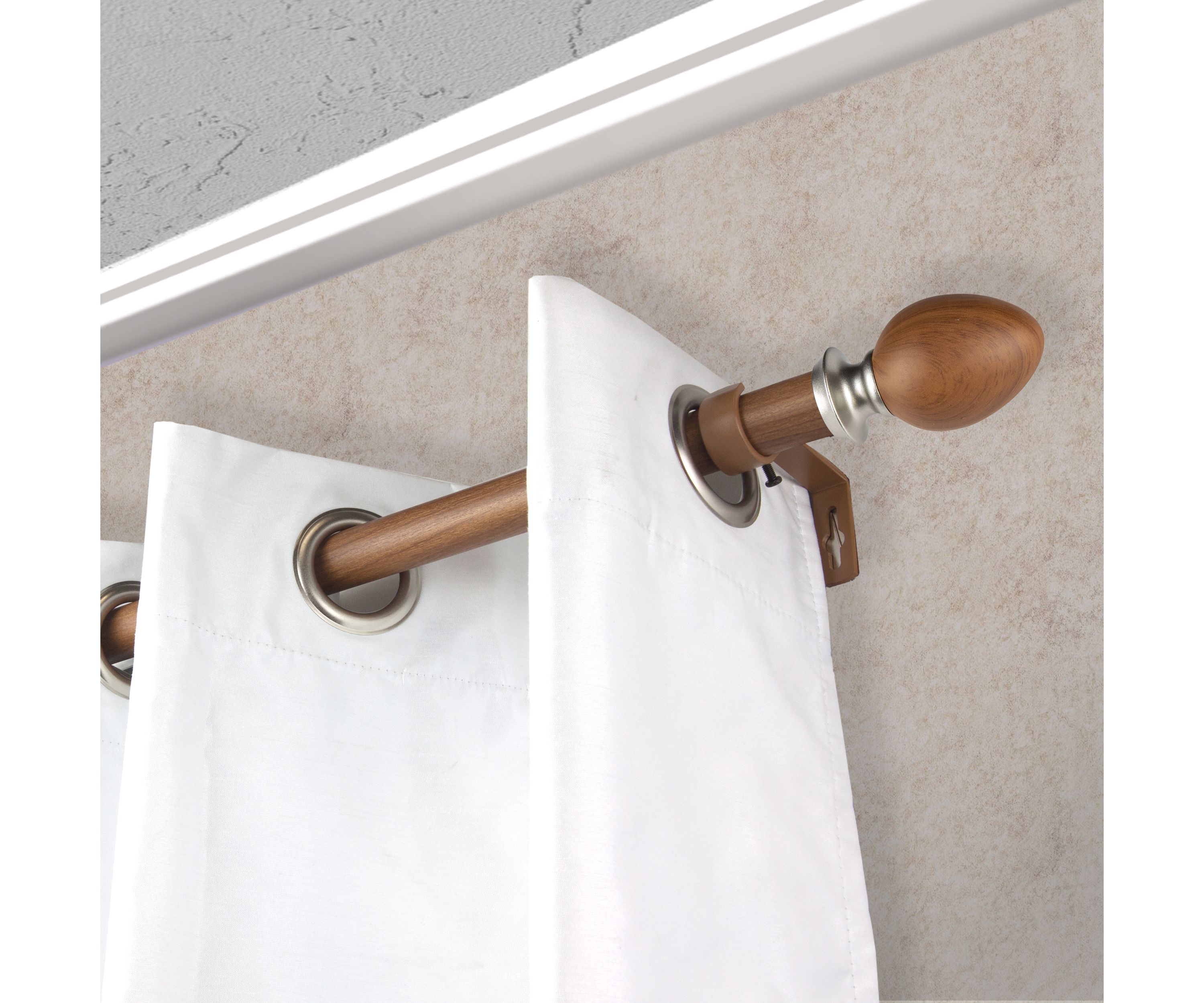 1" Ovate Faux Wood Curtain Rod