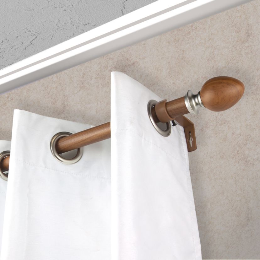1" Ovate Faux Wood Curtain Rod