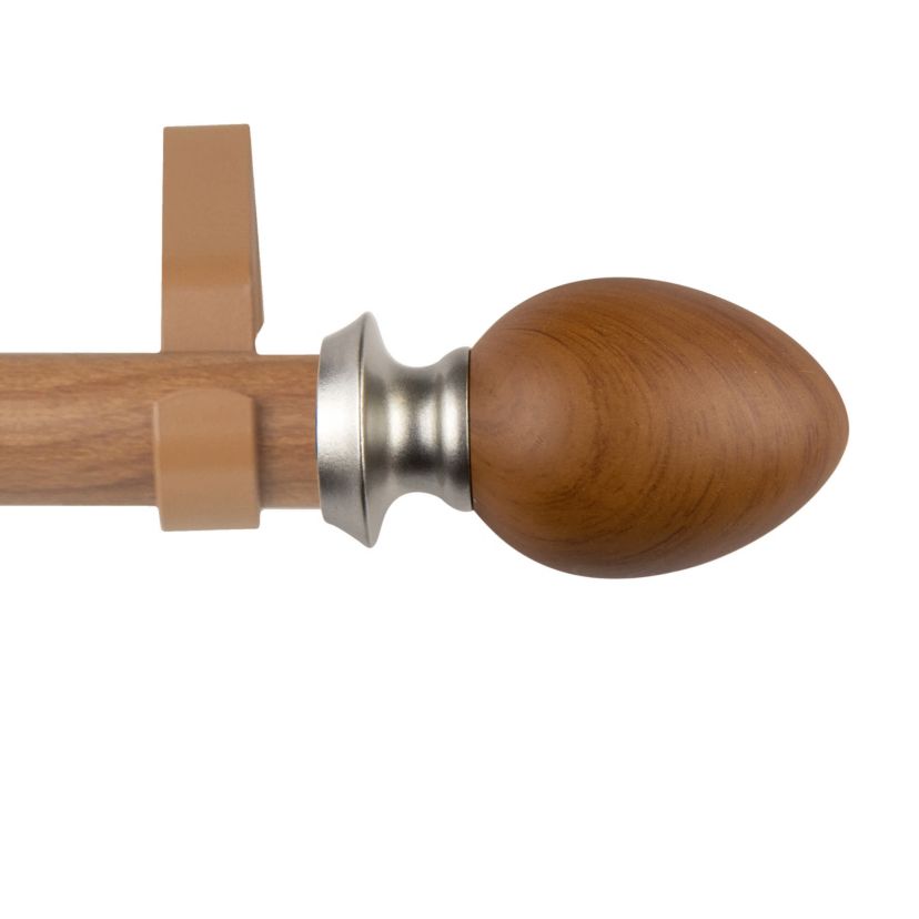 1" Ovate Faux Wood Curtain Rod