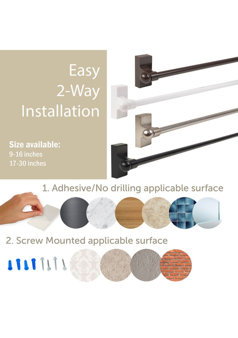 Self-Adhesive or Wall Mounted Rod 