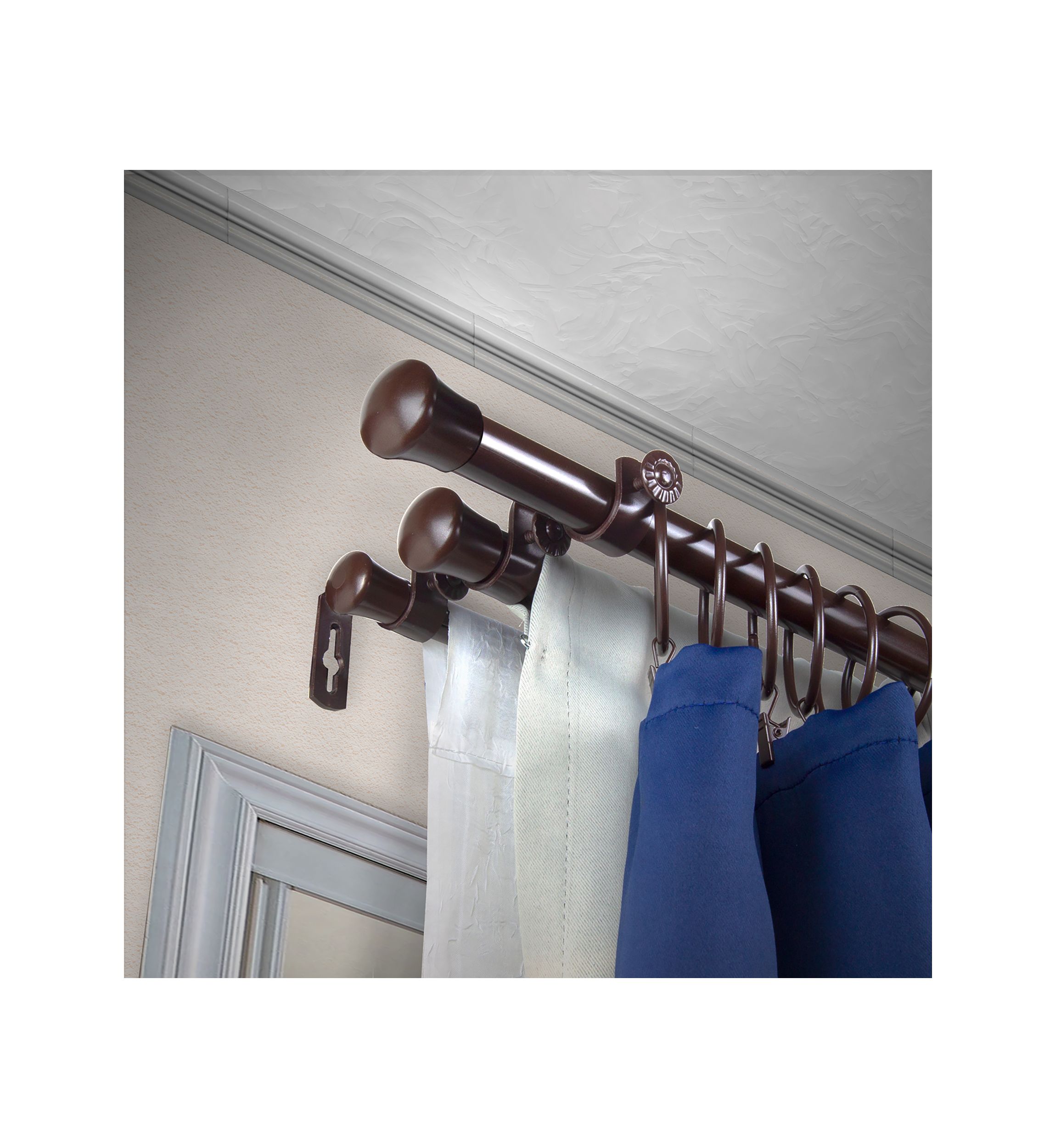 13/16" Triple Curtain Rod