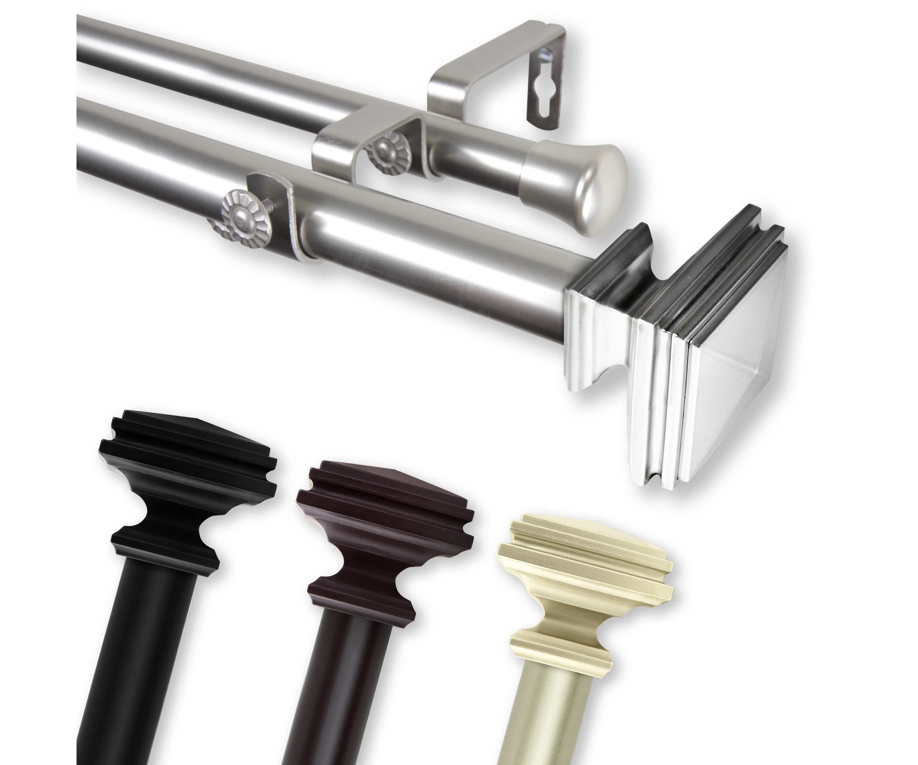 1" Bedpost Double Curtain Rod