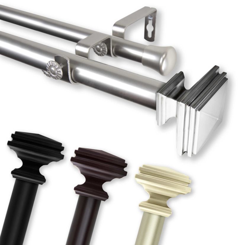 1" Bedpost Double Curtain Rod