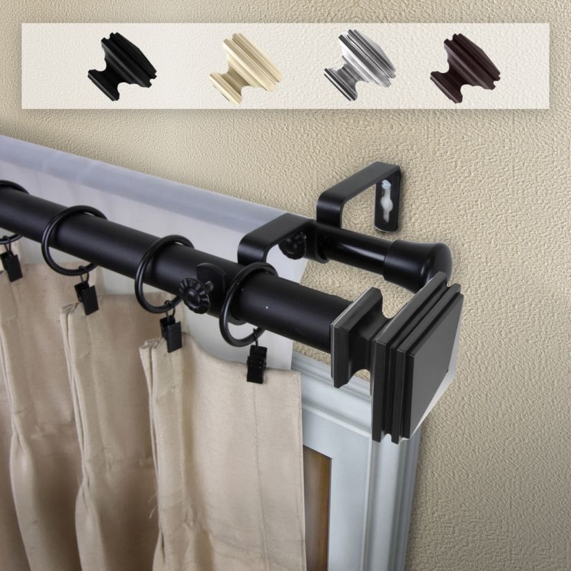 1" Bedpost Double Curtain Rod