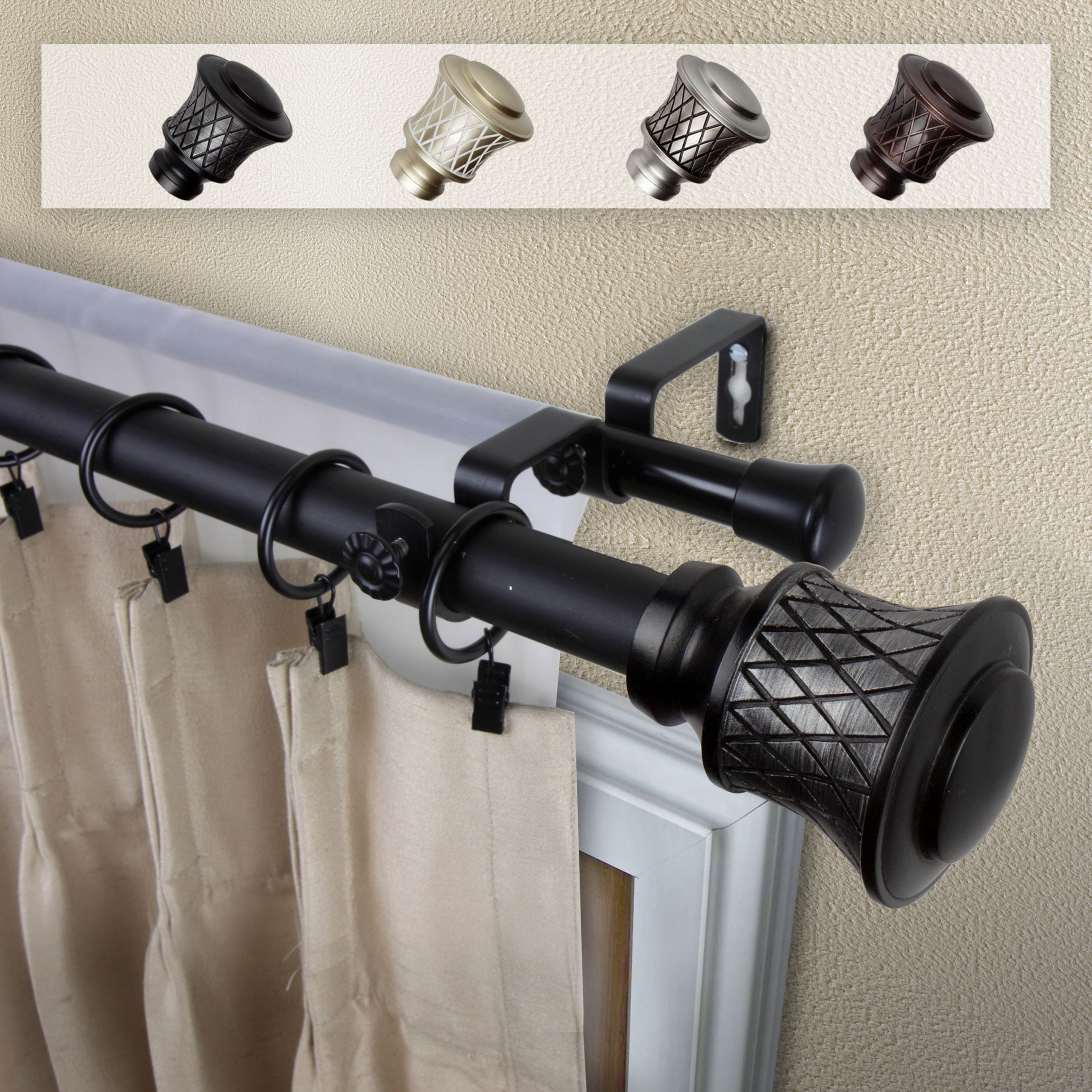 1" Ashwin Double Curtain Rod
