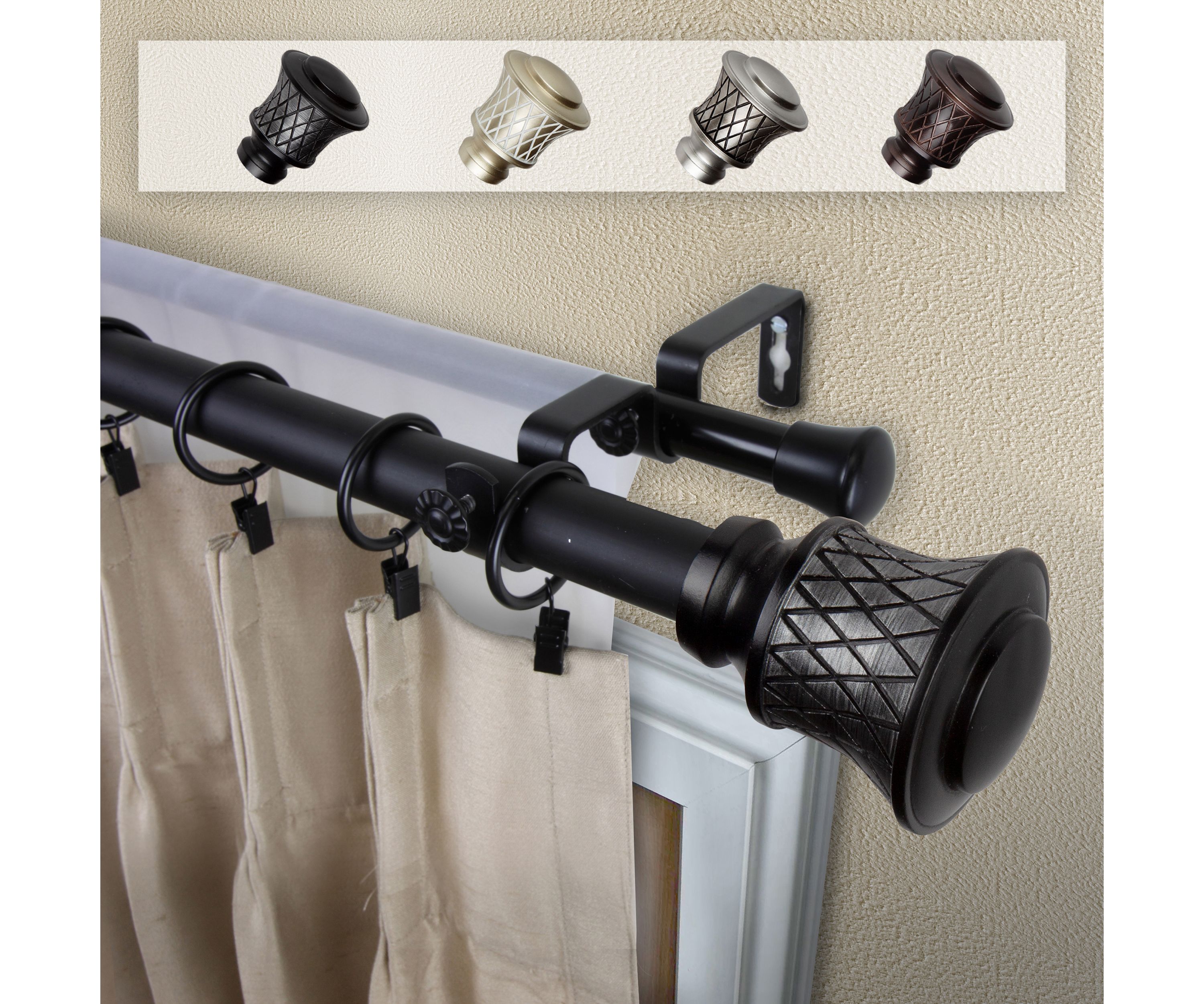 1" Ashwin Double Curtain Rod