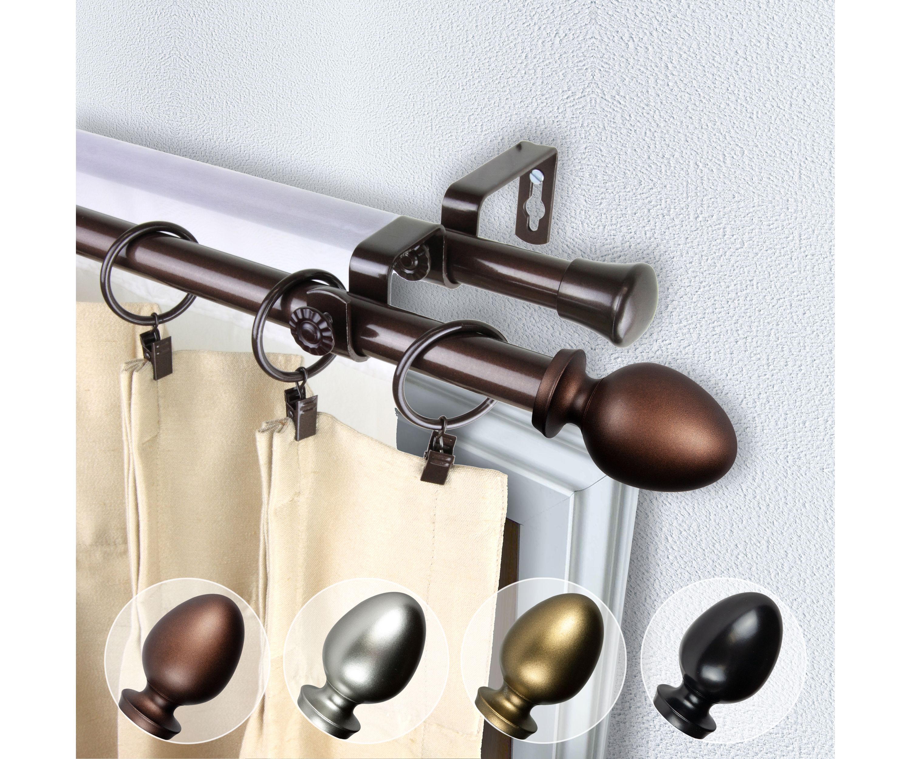 13/16" Emeka Double Curtain Rod