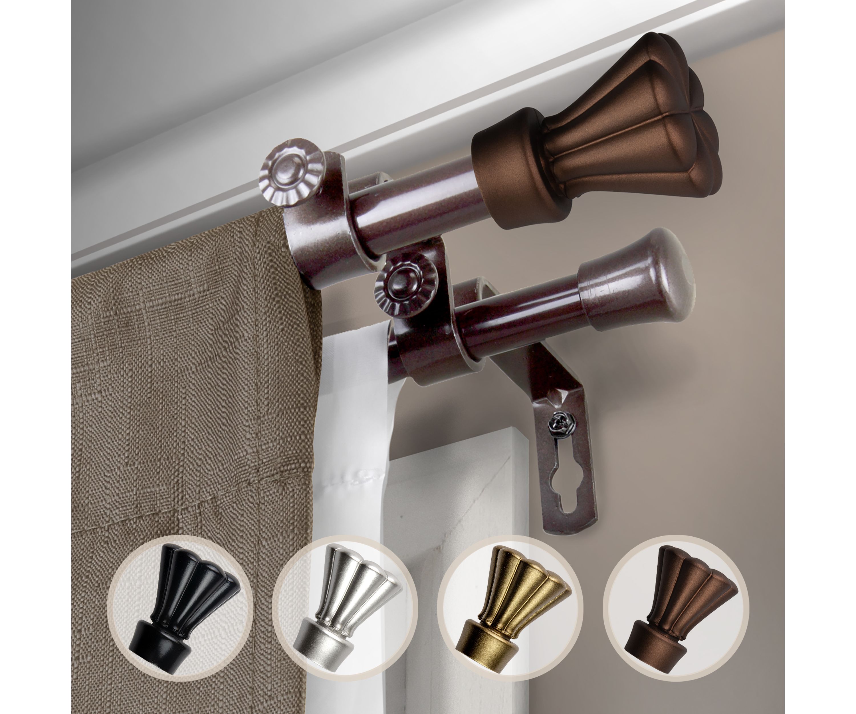 5/8" Nisha Double Curtain Rod