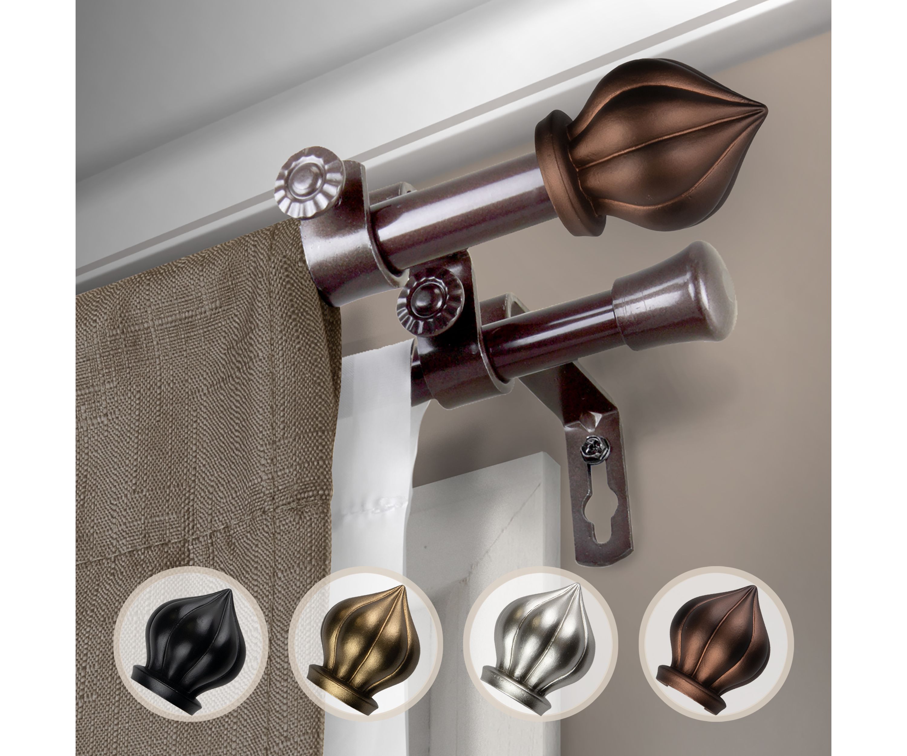 5/8" Primrose Double Curtain Rod