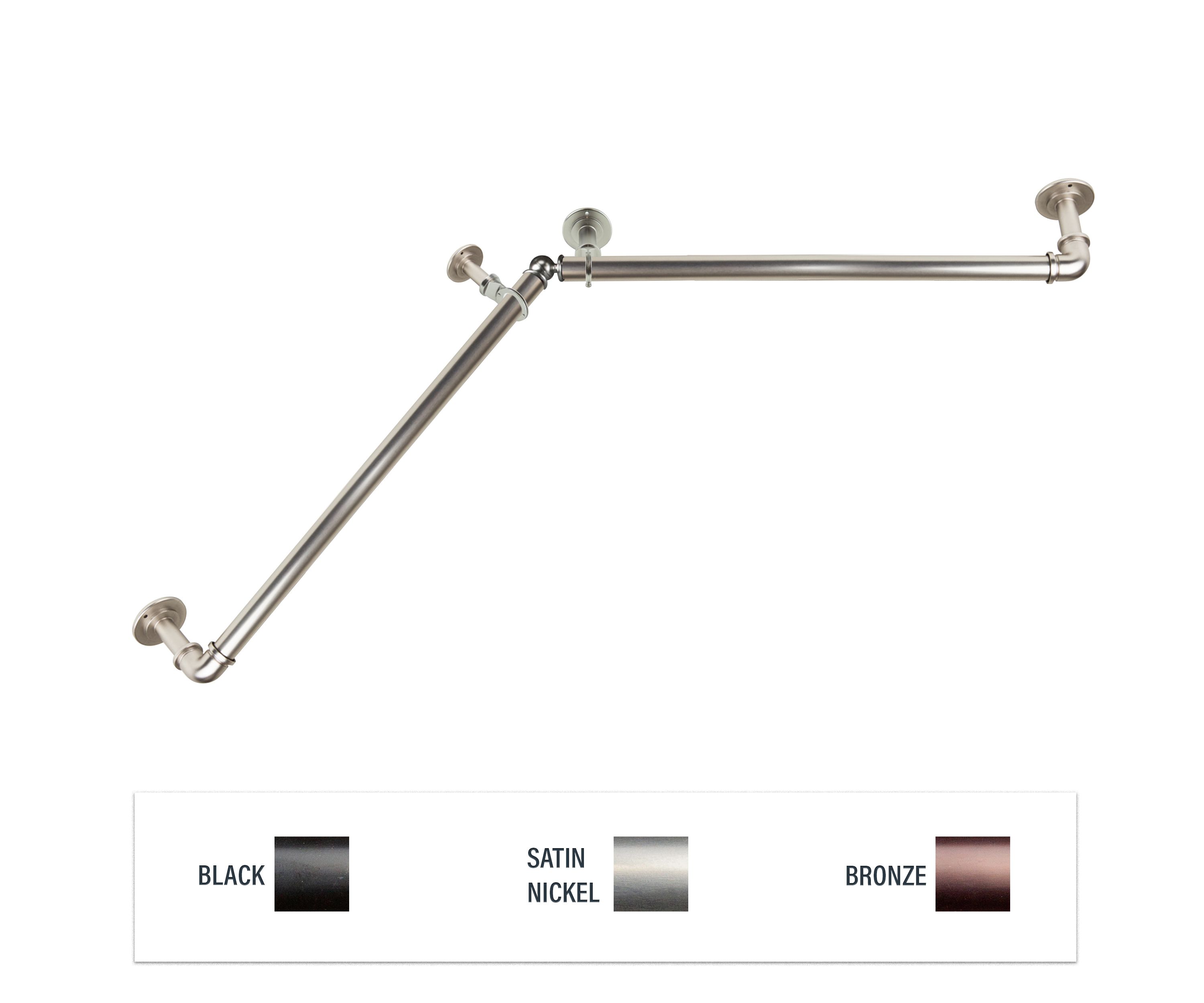 1" Blackout Corner Curtain Rod