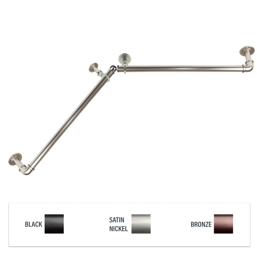 1" Blackout Corner Curtain Rod