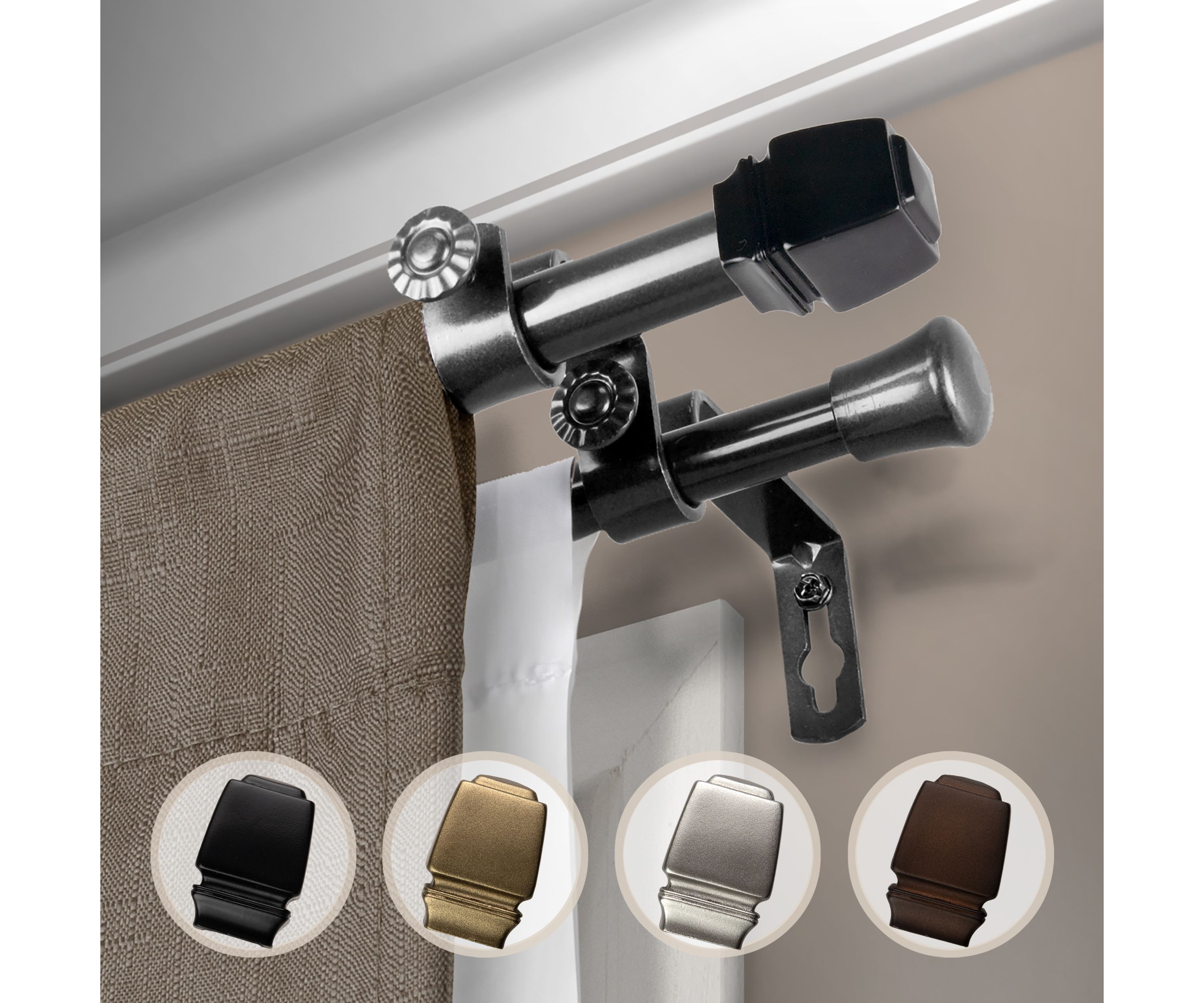 5/8" Jasur Double Curtain Rod