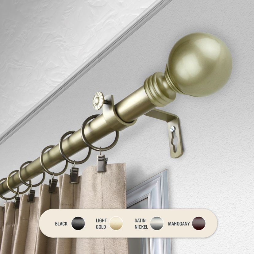 1" Globe Curtain Rod