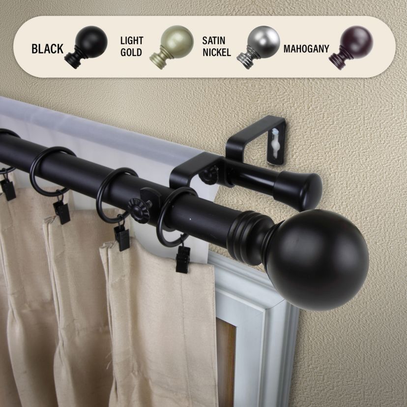 1" Blossom Double Curtain Rod