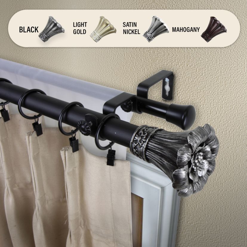 1" Blossom Double Curtain Rod