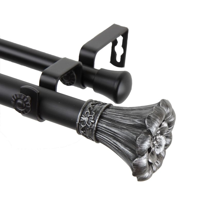 1" Blossom Double Curtain Rod