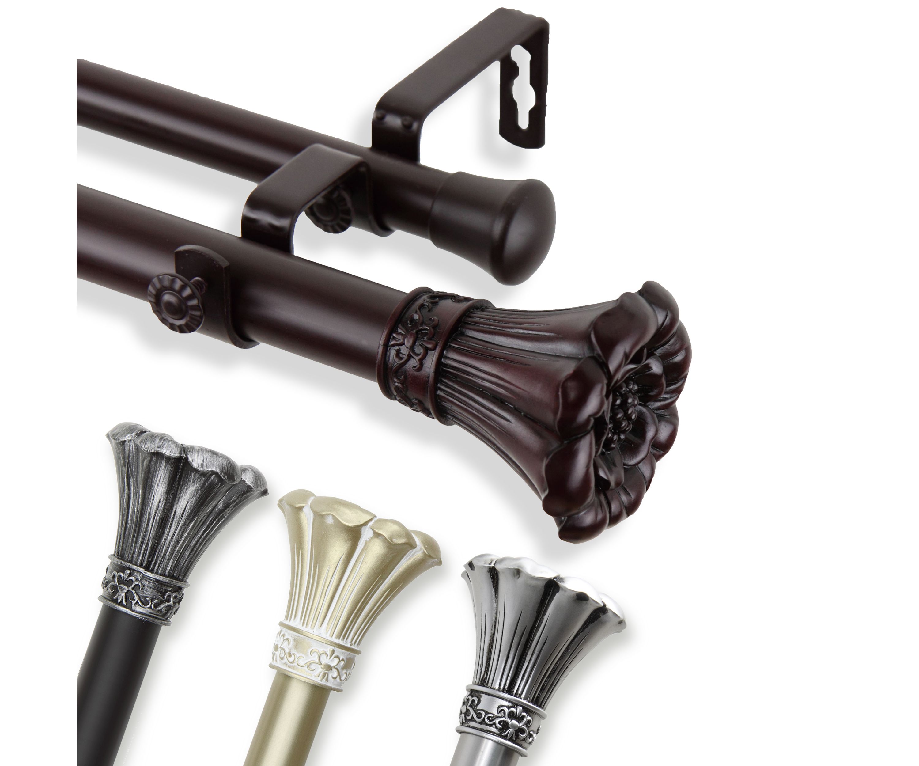 1" Blossom Double Curtain Rod