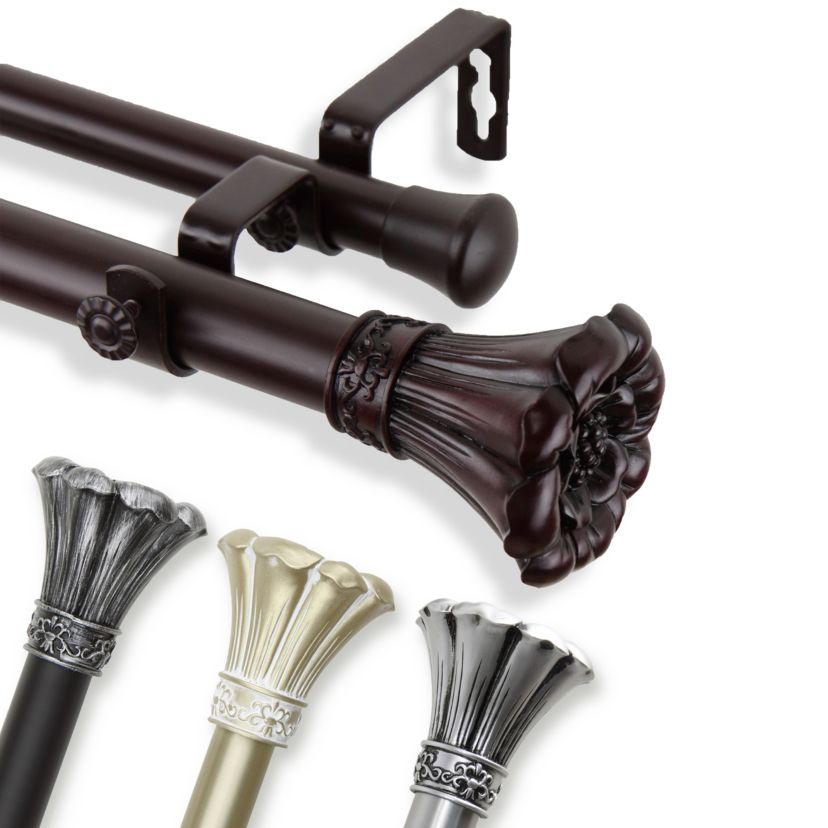 1" Blossom Double Curtain Rod