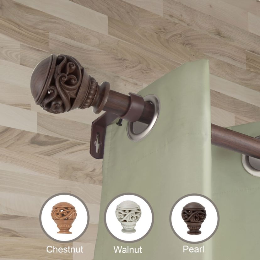 1" Isabella Faux Wood Curtain Rod