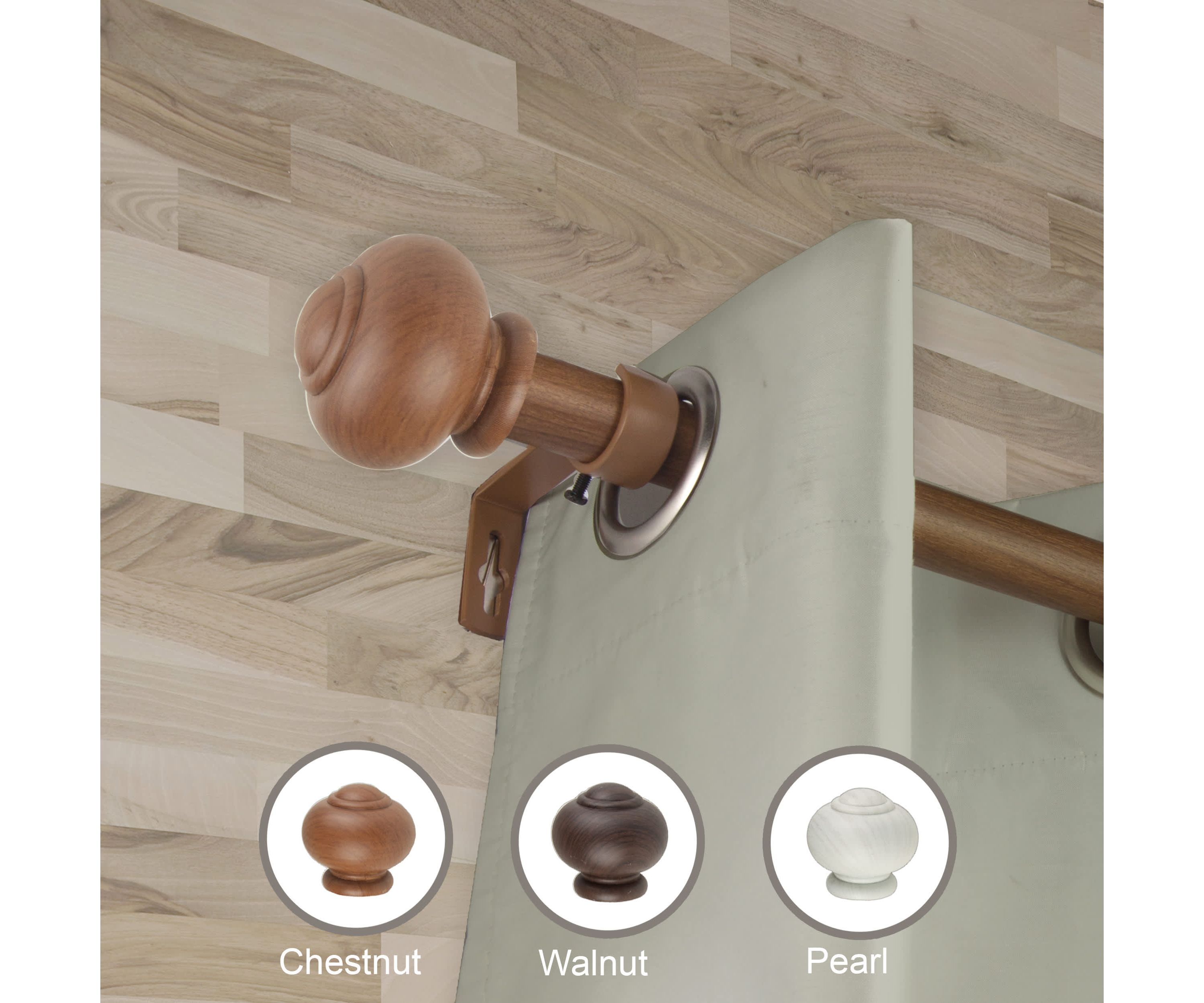 1" Rotuna Faux Wood Curtain Rod