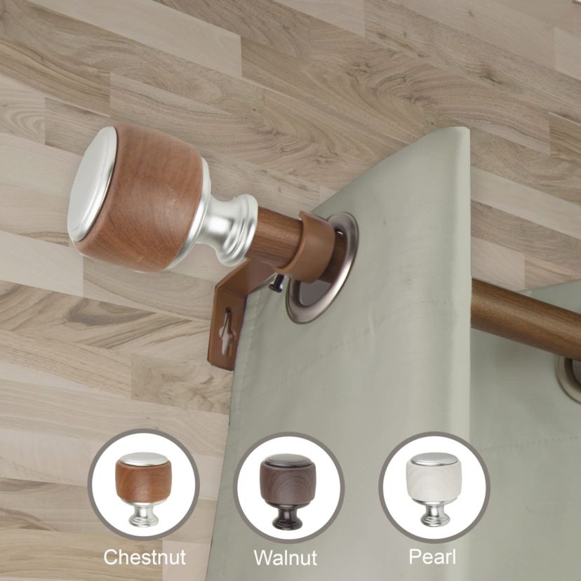 1" Josephine Faux Wood Curtain Rod