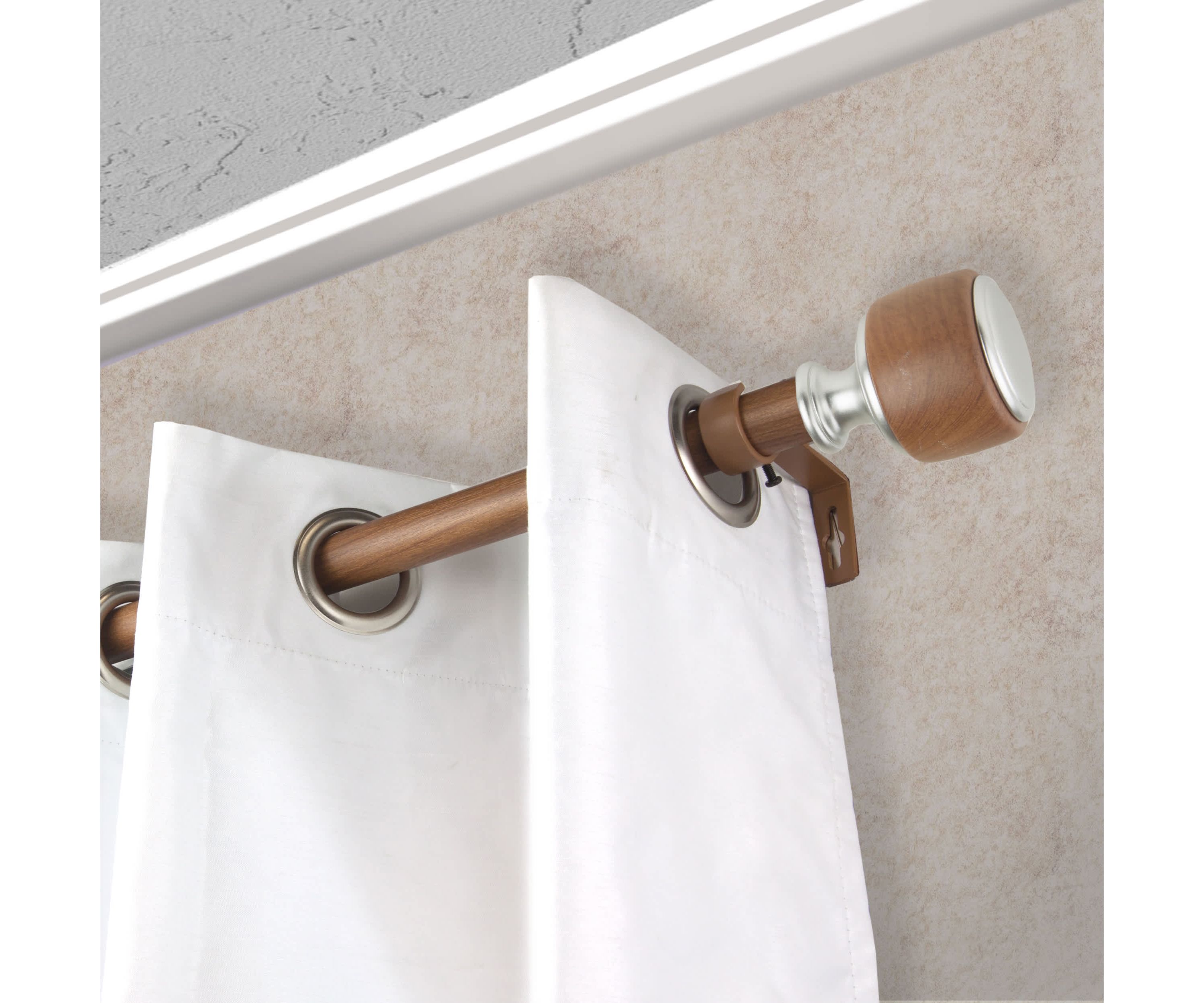 1" Josephine Faux Wood Curtain Rod