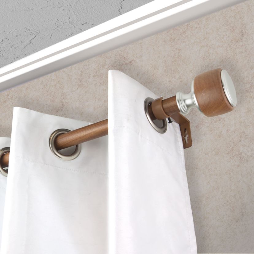 1" Josephine Faux Wood Curtain Rod