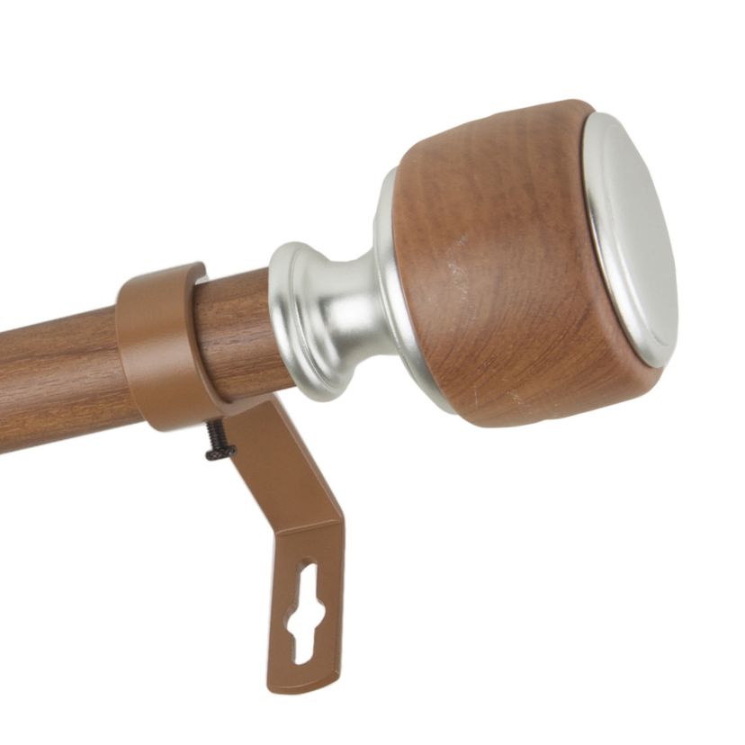 1" Josephine Faux Wood Curtain Rod