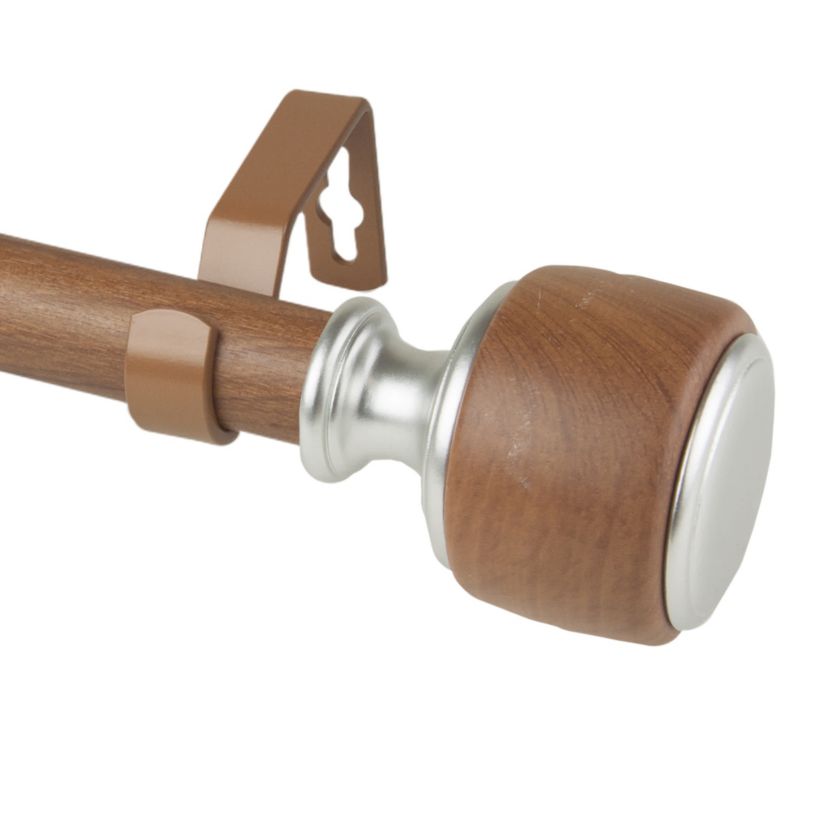 1" Josephine Faux Wood Curtain Rod
