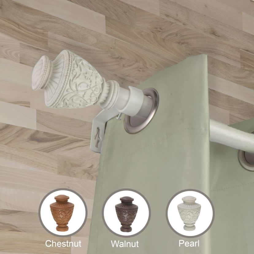 1" Veda Faux Wood Curtain Rod